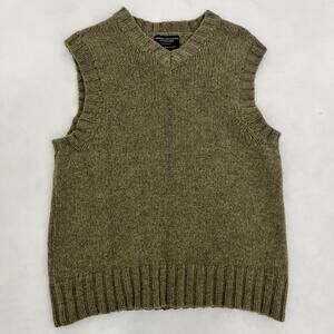 American Eagle Outfitters Mens S Sweater Vest Olive Ribbed Knit Streetwear